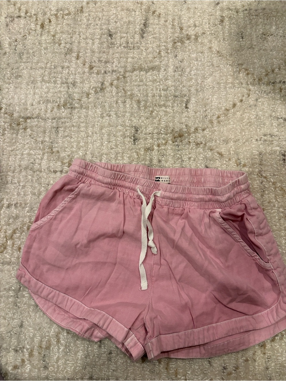 Women's Pink Athletic Drawstring Shorts by Billabong